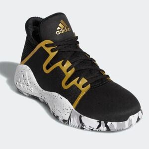 Adidas Pro Vision Black, White, Gold Metallic F97290 Size Boys 7 Big Kid